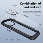 High Quality Clean Pc,Tpu And Metal Bumper Case For Iphone 13 Pro In Black