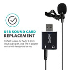 Movo USB-AC 3.5mm TRS Mic to USB 2.0 Adapter