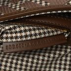 Wool Vitello King Houndstooth FF Embroidered Baguette Beige Moro