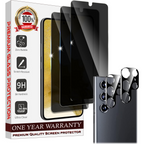 Entronix Anti-Spy Privacy Screen Protector & Camera Lens Protector Compatible with Galaxy S21 Ultra - [3+2] 5-Piece Combo