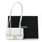 Shiny Caviar Mini Preppy Coco Shoulder Bag Light Blue