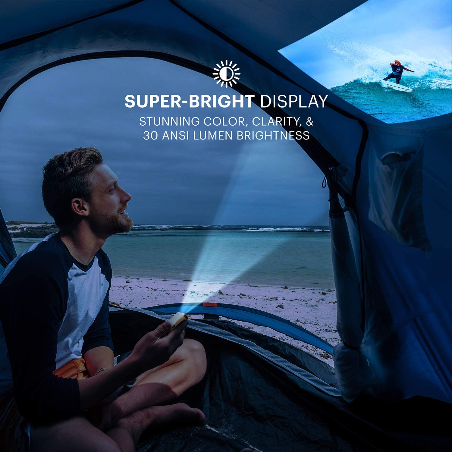 Kodak Ultra Mini Projector, HD 1080p Support DLP Rechargeable Pico Projector with Built-in Speaker