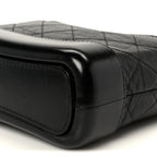 Aged Calfskin Quilted Small Gabrielle Hobo Black