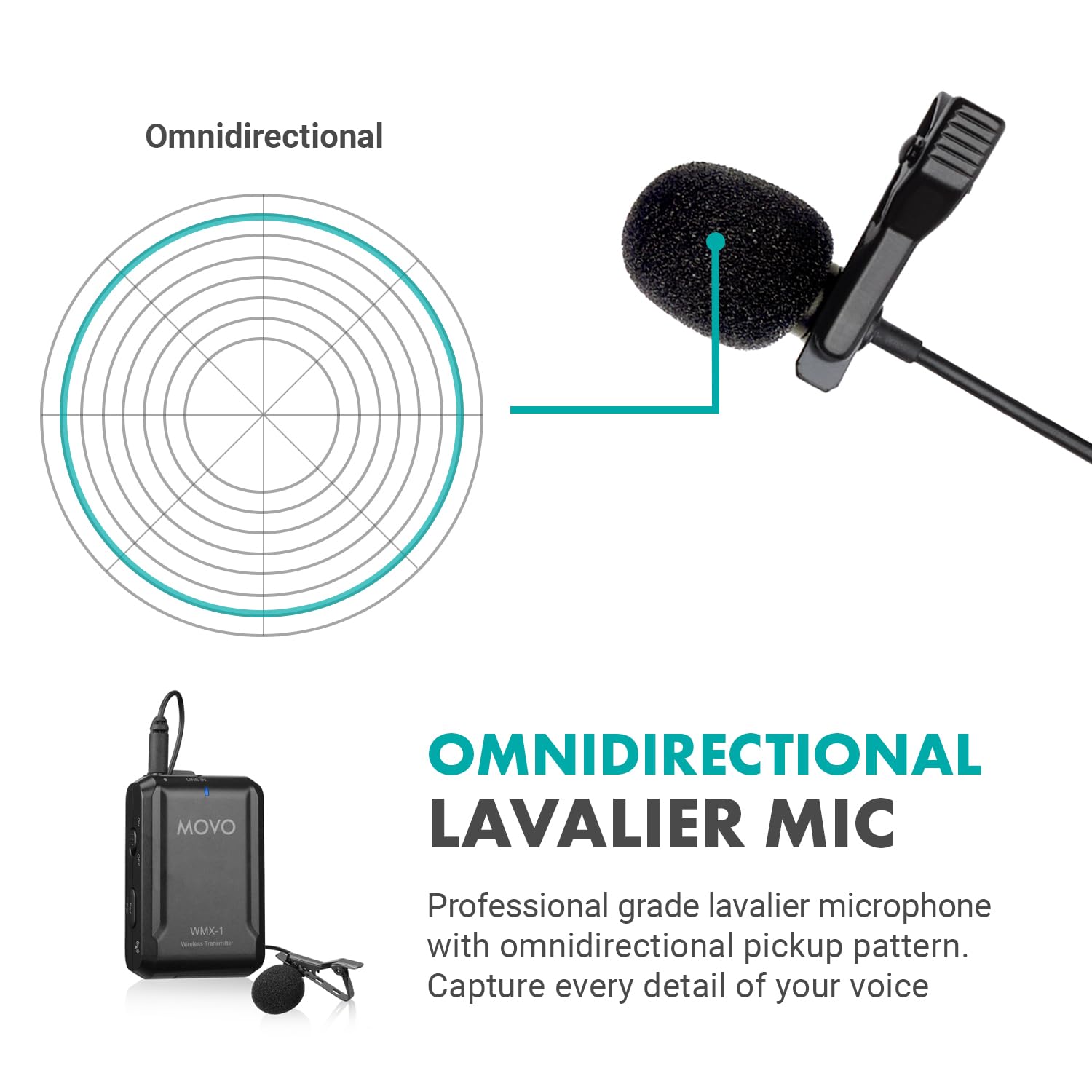 Movo Wireless USB-C Microphone System for Android and iPhone 15 and Up