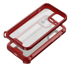 Reiko Shockproof Pc Bumper Case With Carbon Fiber Pattern In Red For Iphone 12 Mini