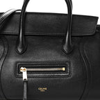 Supple Shiny Lambskin Little New Luggage Black
