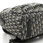 Oblique Calfskin Rider Backpack Beige Black
