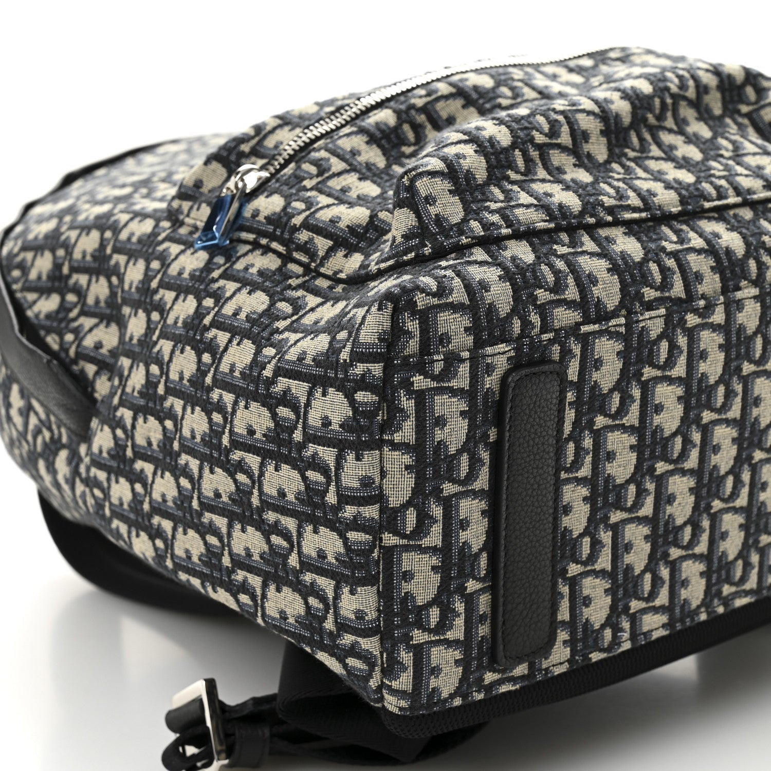 Oblique Calfskin Rider Backpack Beige Black