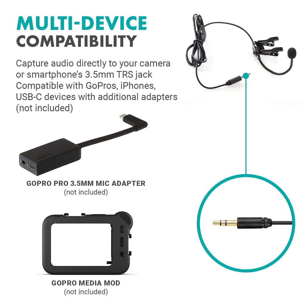 Movo ACM400 Flexible Gooseneck Omnidirectional Microphone for Motovlogging