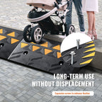 Rubber Curb Ramp 2 Pack, 4.3" Rise Height Heavy-Duty 33069 lbs/15 T Capacity Threshold Ramps, Driveway Ramps with Stable Grid Structure for Cars, Wheelchairs, Bikes, Motorcycles