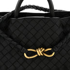 Nappa Intrecciato Medium Andiamo Shoulder Bag Black