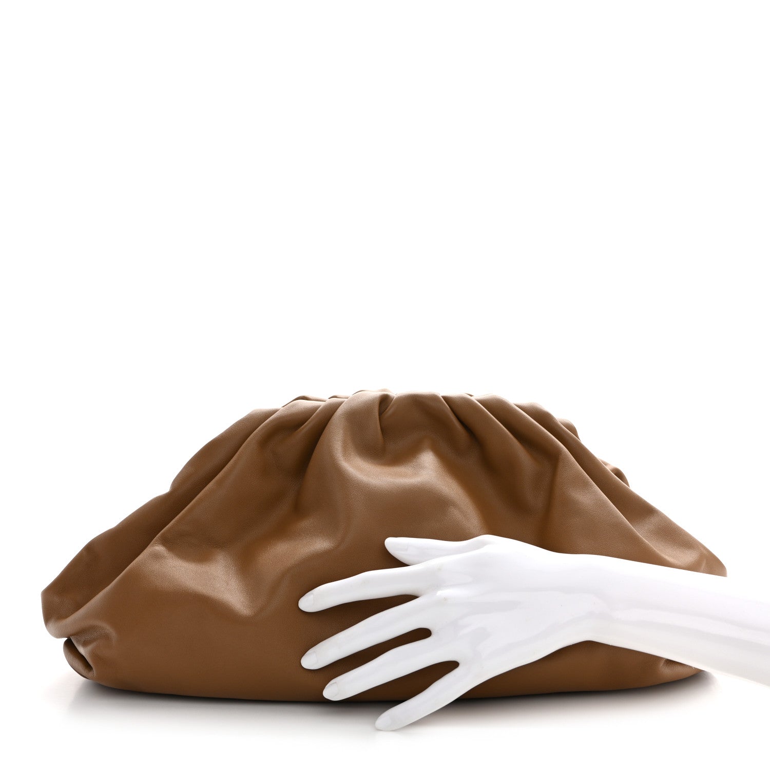 Smooth Butter Calf The Pouch Oversized Clutch Cammello