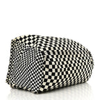 Nylon Checker Print Large Pandora Black White