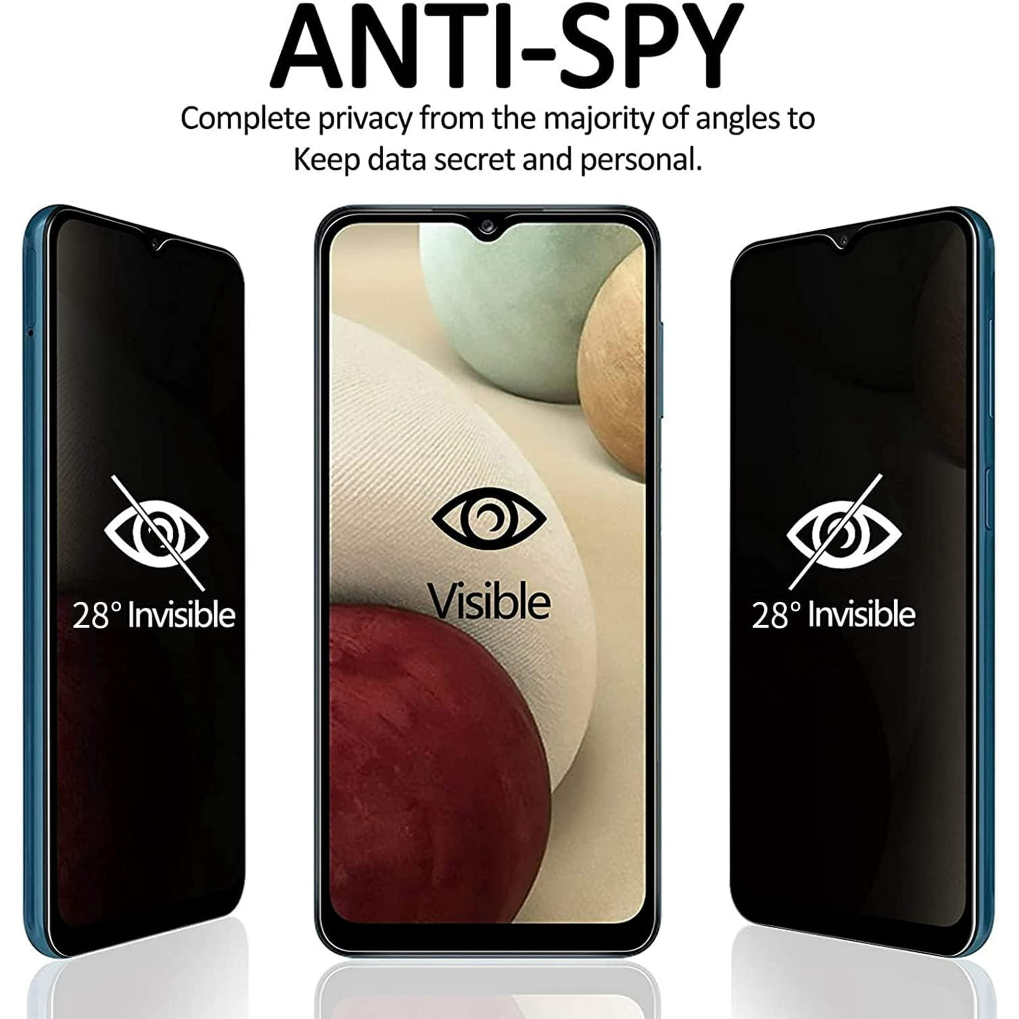 Entronix Anti-Spy Privacy Screen Protector Compatible with Galaxy S21 Plus - 3-Piece Combo