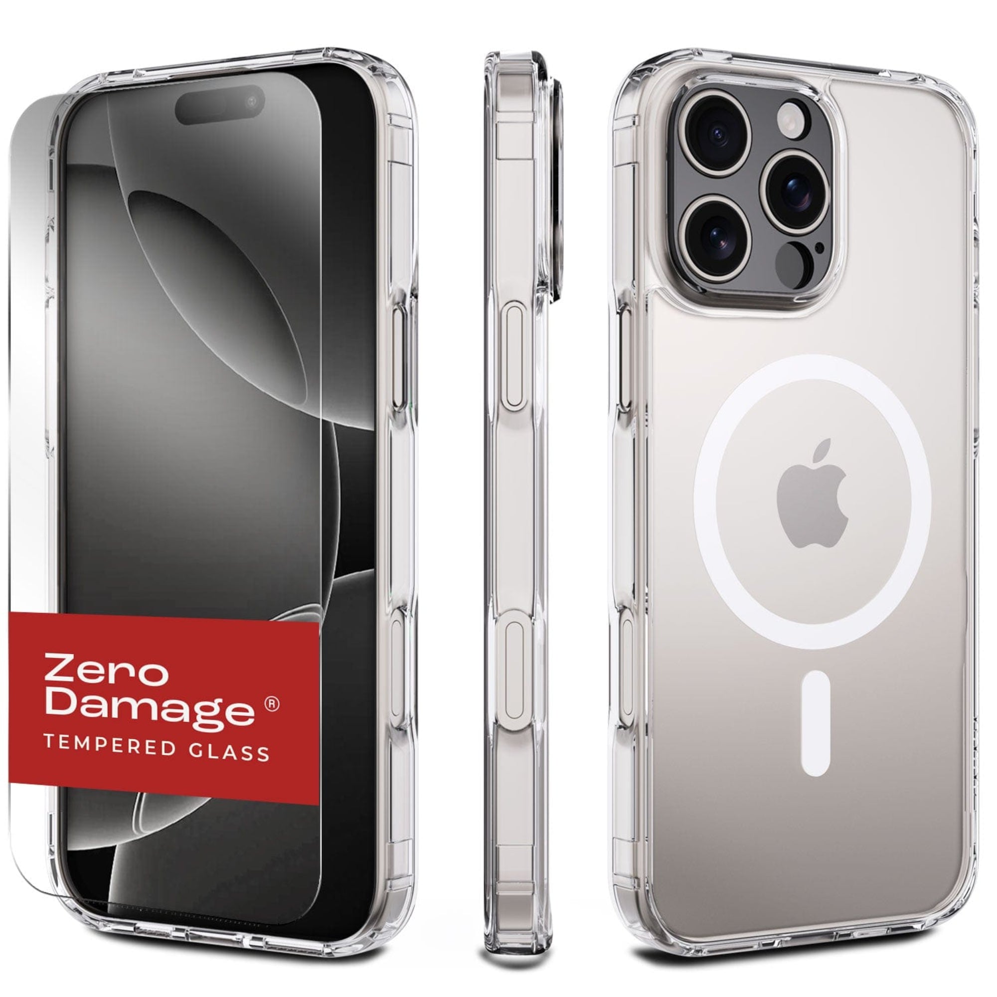 SAHARA - Classic Series Clear Case & Tempered Glass Kit - Apple iPhone 16 Pro Max