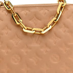 Lambskin Embossed Monogram Coussin PM Camel