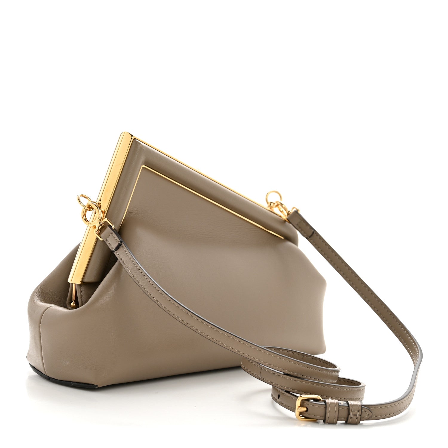 Shiny Nappa Small Fendi First Dove Gray