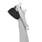 Zucchino Vitello Shoulder Bag Black Moro