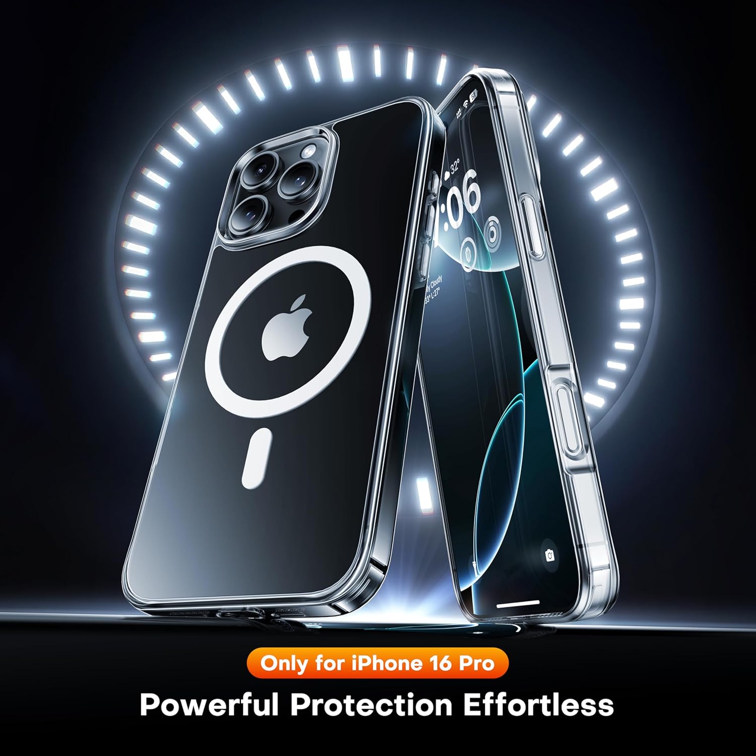 Entronix [Magnetic] Case Compatible with iPhone 16 Pro - [Hard Back] Thick Clear