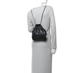 Aged Calfskin Quilted Small Gabrielle Backpack Black