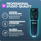 Movo 4Pack Podcasting Bundle with Tabletop Stands