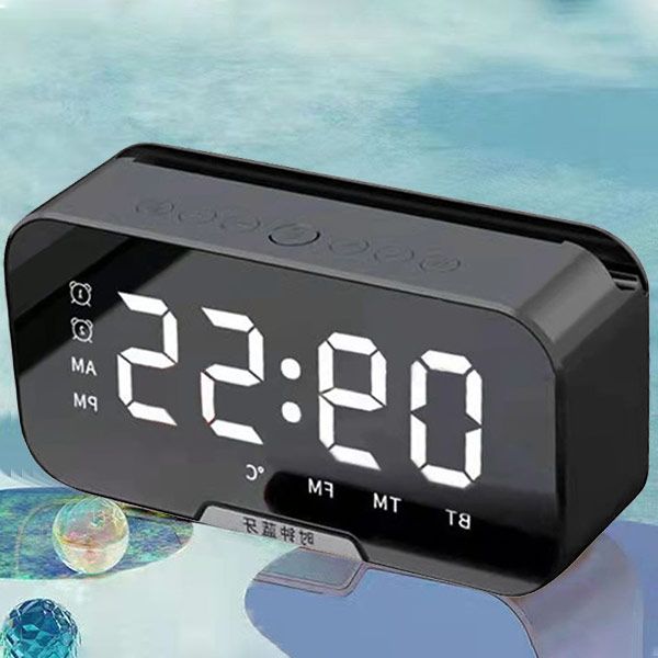 Wireless Bluetooth Speaker HD Led Display Multifunction Stereo Bass Speakers Alarm Clock FM Radio TF Card Aux Music Playback.