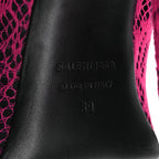 Lace Jersey Pantaleggings Pointed Toe Knife Thigh High Boots 39 Black Pink