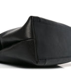 Caviar Embroidered Logo Shoulder Bag Black
