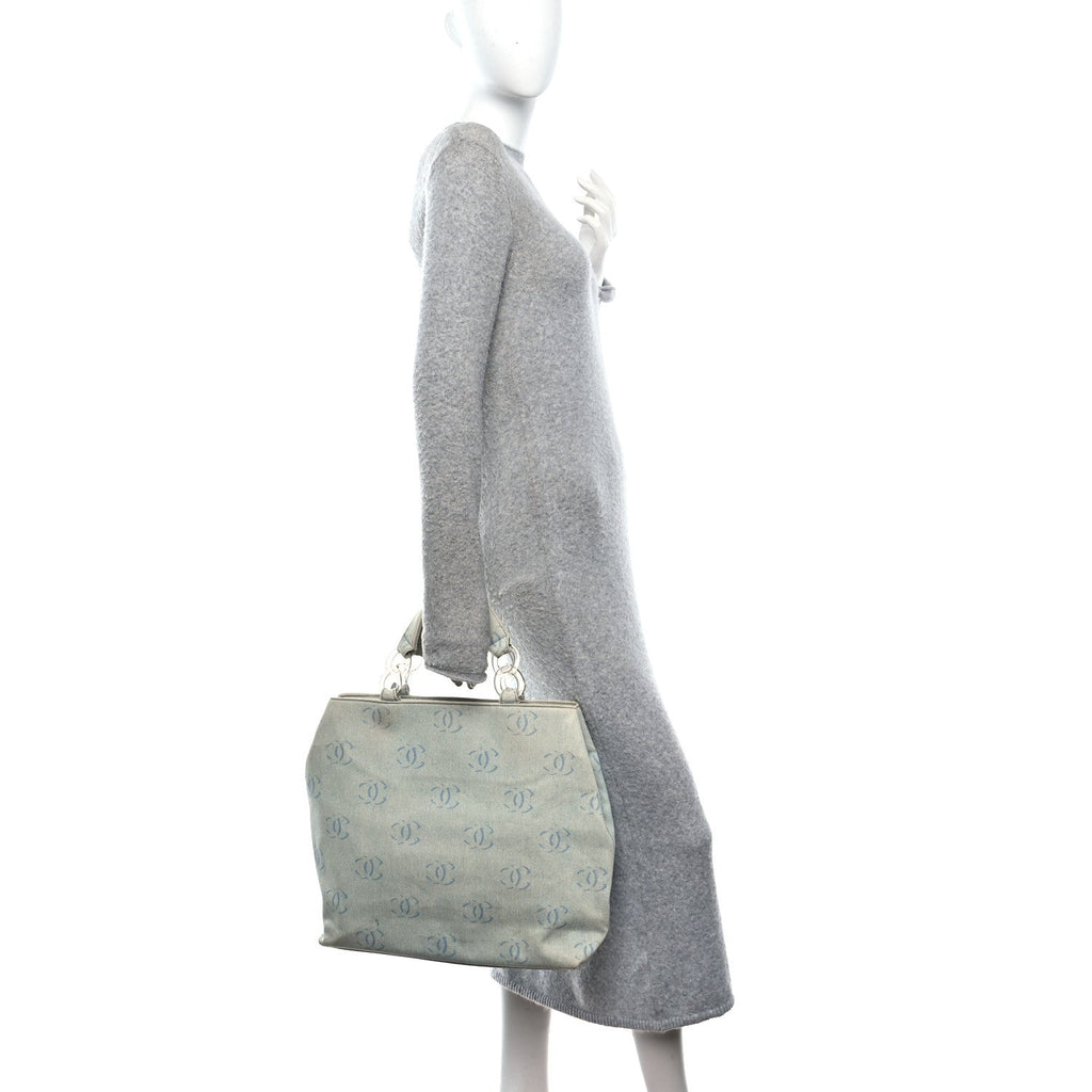 Denim Large CC Tote Light Blue