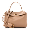 Natural Smooth Calfskin Mini Rodeo Top Handle Handbag Latte
