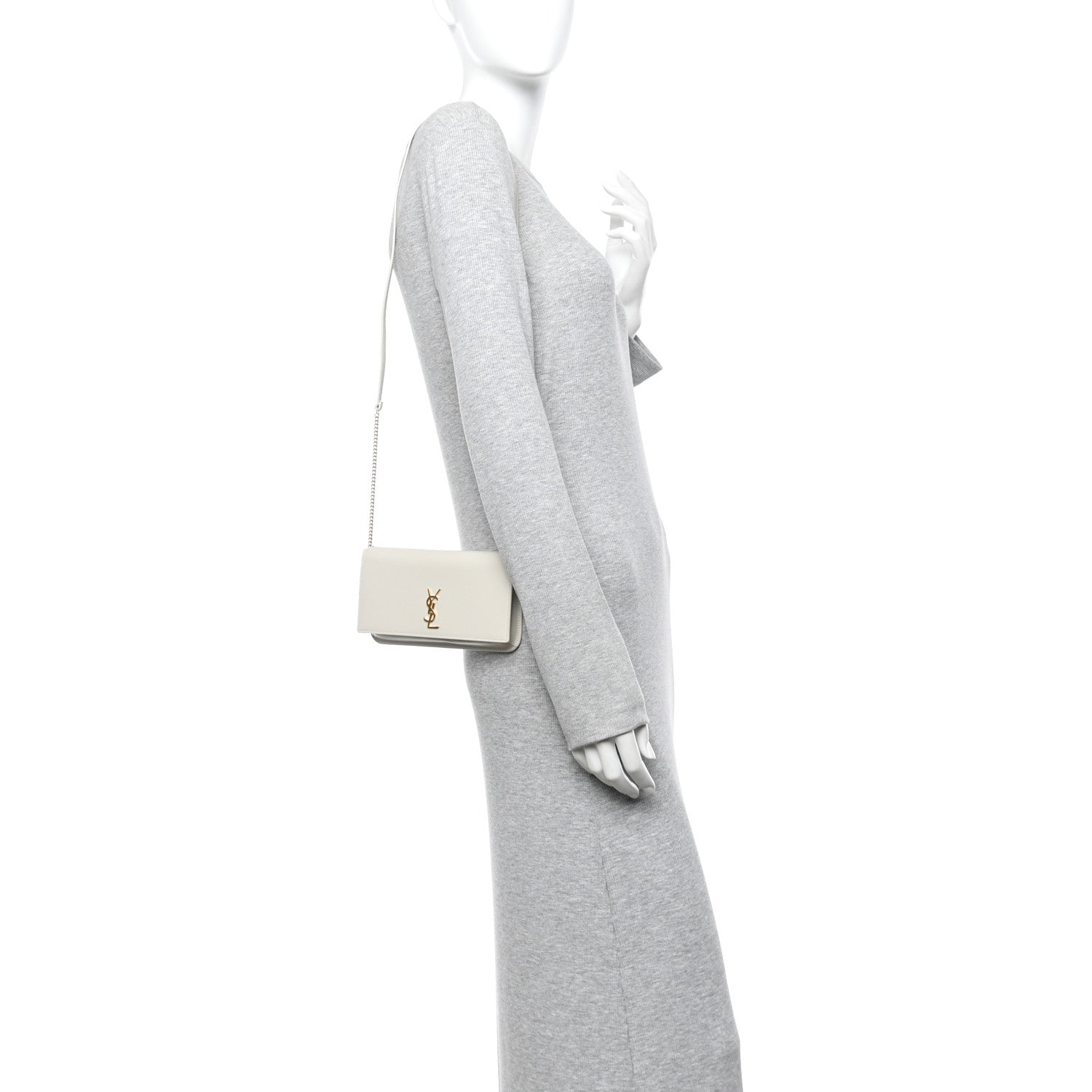 Smooth Calfskin Monogram Phone Holder Crossbody Crema Soft