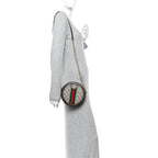 GG Supreme Monogram Web Mini Ophidia Round Shoulder Bag Brown