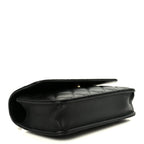 Lambskin Quilted Sweet Camellia Flap Phone Holder With Chain Black