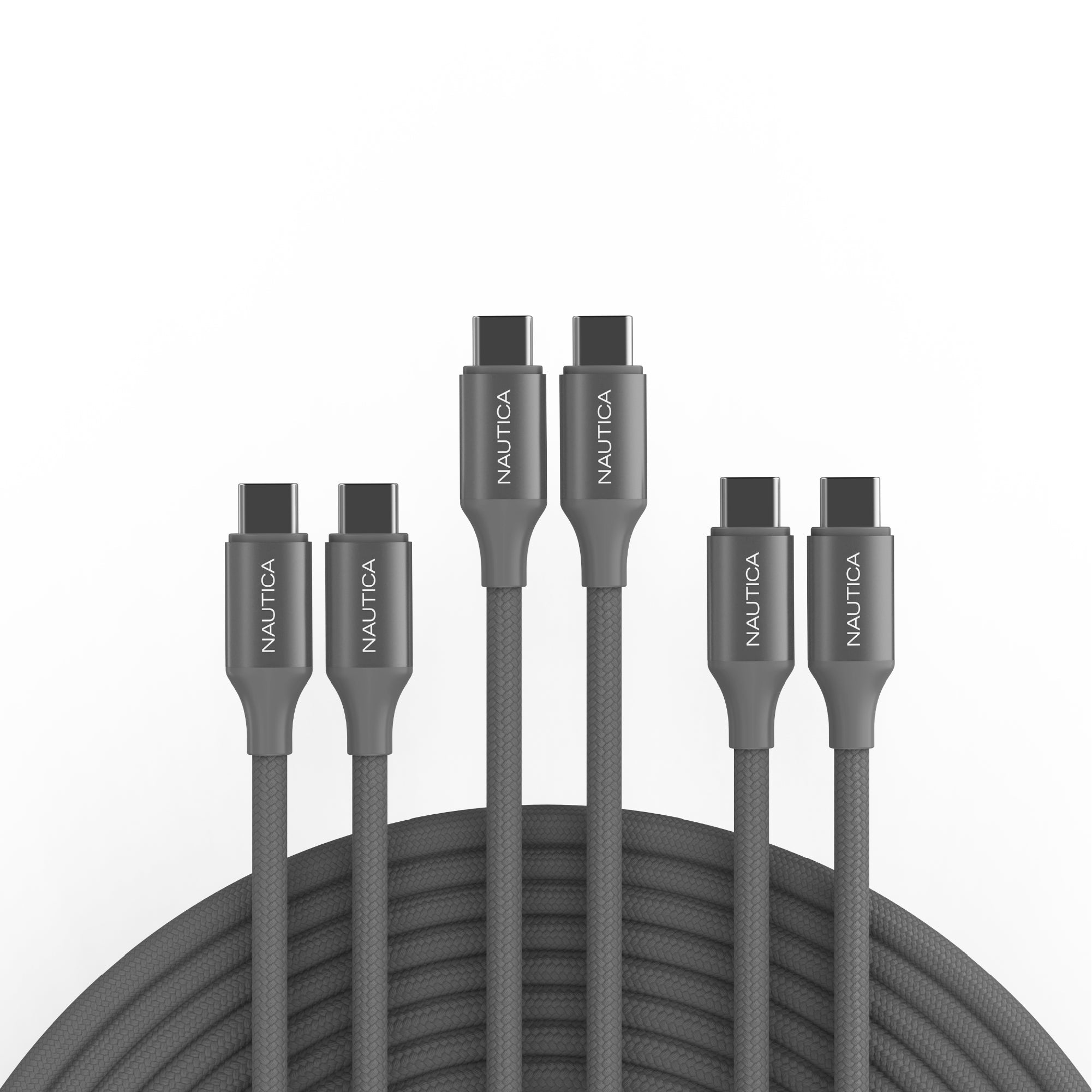 Nautica Turan CB530 USB C to USB C Cable 60W PD Fast Charging 3 Pack, 4ft Power Delivery Cable for iPhone 17/16/15 Series, Samsung S25, S24, MacBook
