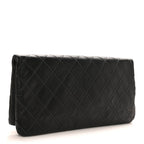 Calfskin Stitched Thin City Clutch Black