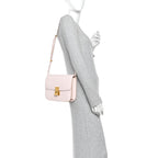 Liege Calfskin Medium Classic Box Flap Bag Pale Pink