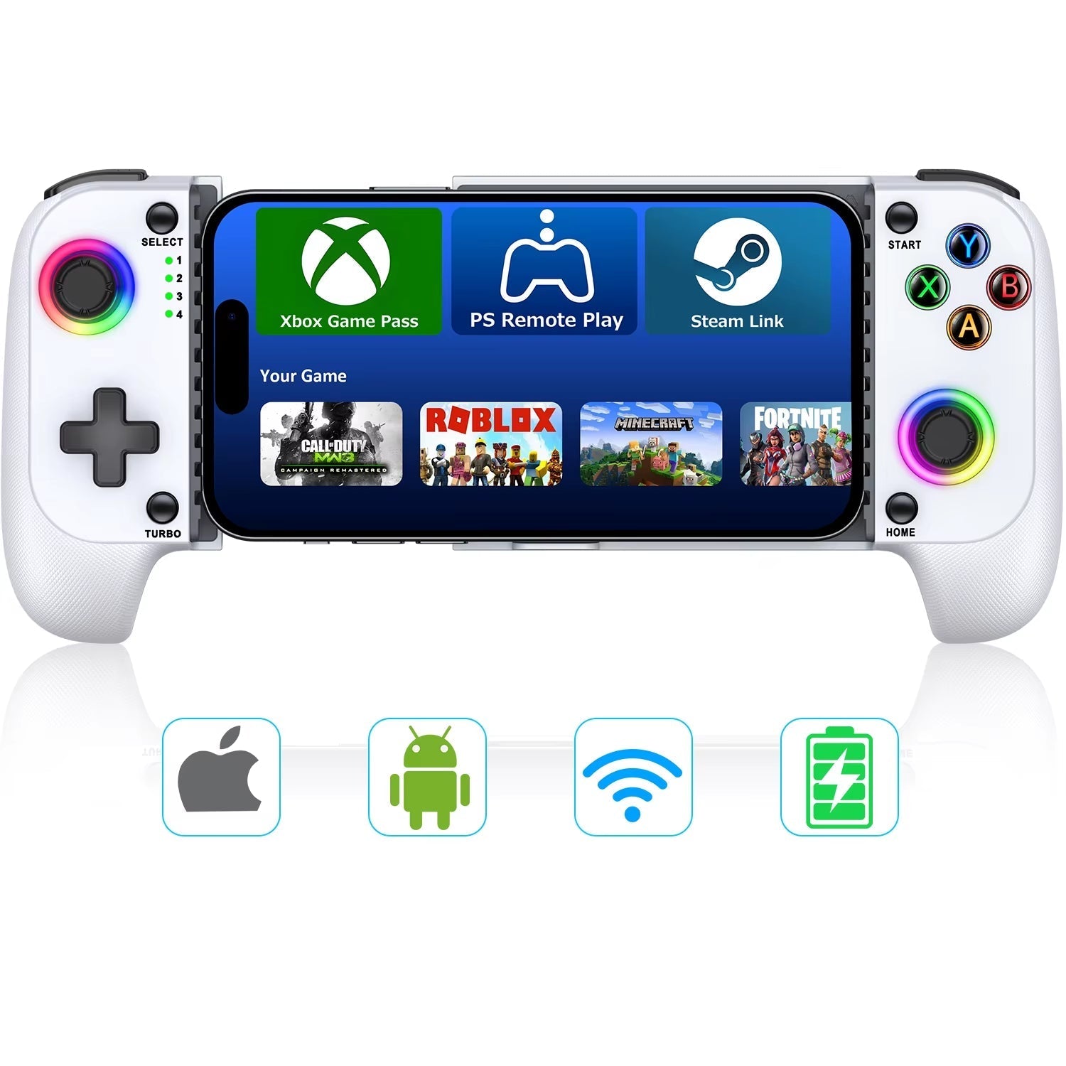 MC100 Telescopic Wireless Bluetooth Gamepad for iOS and Android - Compatible with PUBG and COD