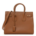 Grained Calfskin Small Sac De Jour Saddle Brown