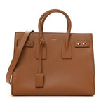 Grained Calfskin Small Sac De Jour Saddle Brown