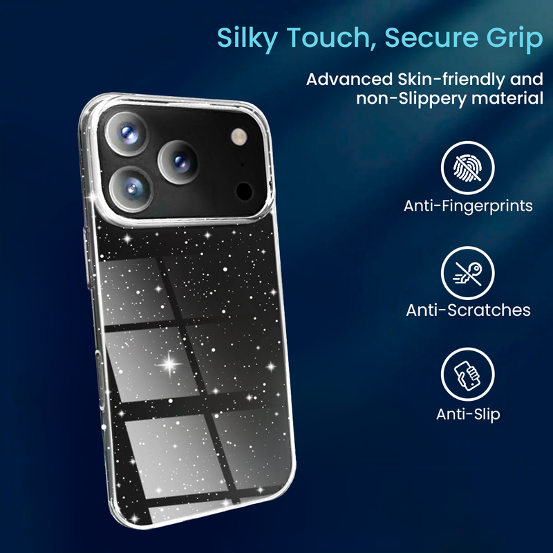 Entronix Case Compatible with iPhone 17 Pro - [Hard Back] Glitter Clear