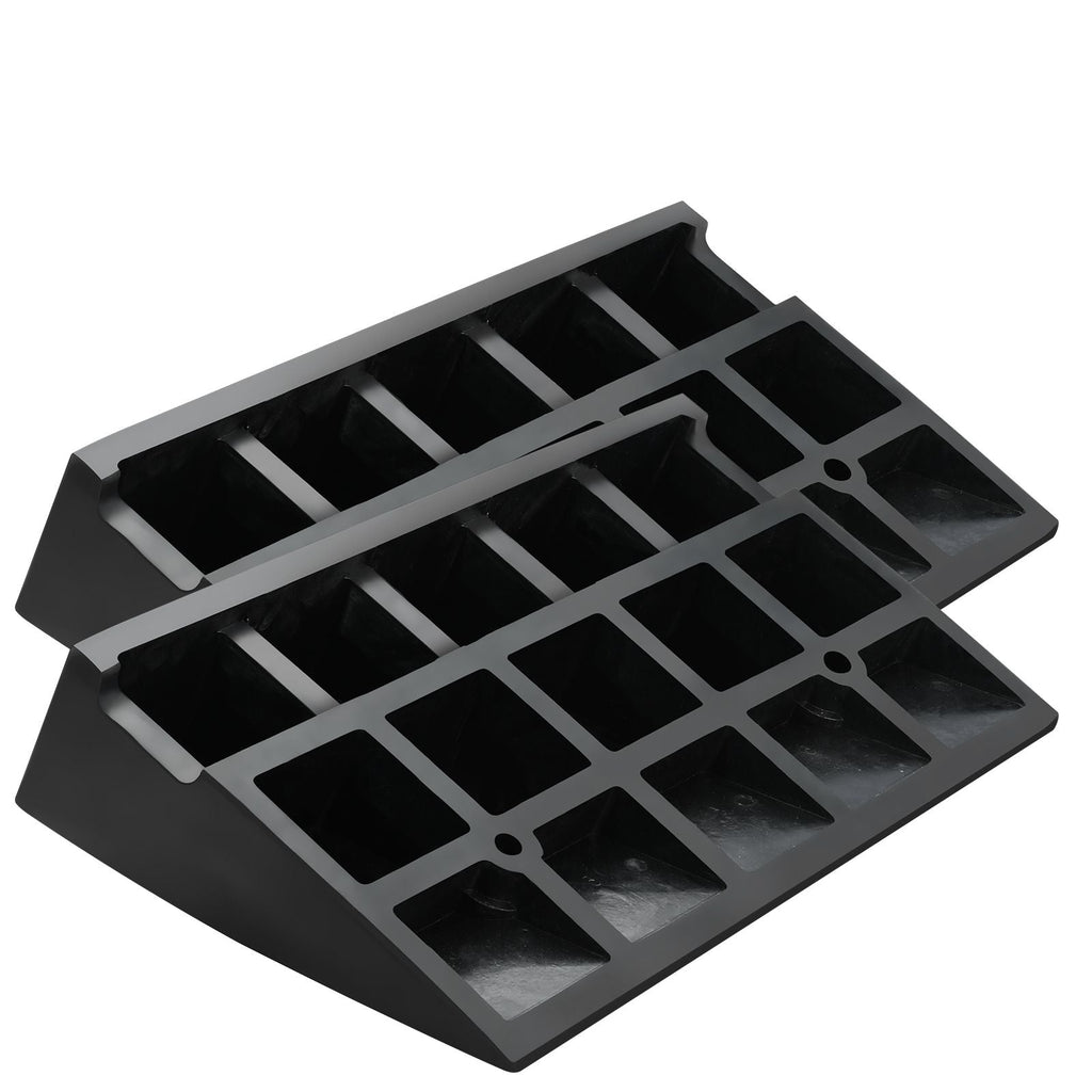 Rubber Curb Ramp 2 Pack, 4.3" Rise Height Heavy-Duty 33069 lbs/15 T Capacity Threshold Ramps, Driveway Ramps with Stable Grid Structure for Cars, Wheelchairs, Bikes, Motorcycles