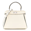 Cuoio Romano Snakeskin Selleria Mini Peekaboo Iconic Satchel White Stone