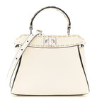 Cuoio Romano Snakeskin Selleria Mini Peekaboo Iconic Satchel White Stone