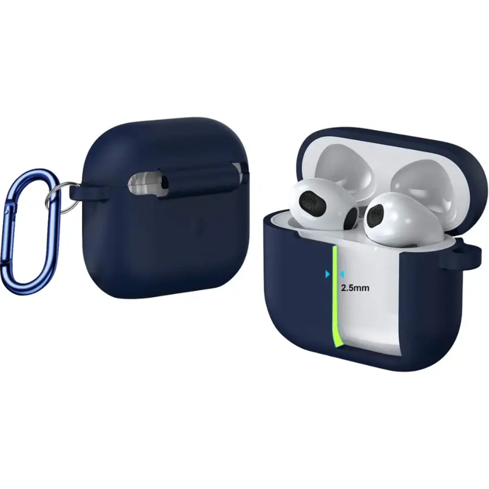 SAHARA - Venture Series Silicone Combo Kit Case for Apple AirPods (3rd Generation) - Blue