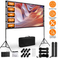 100 inch Options Projector Screen with Stand 16:9 4K HD Rear Front Wrinkle-Free Portable And Foldable Movie Screen with Carry Bag For Indoor Outdoor Home Theater Backyard Cinema