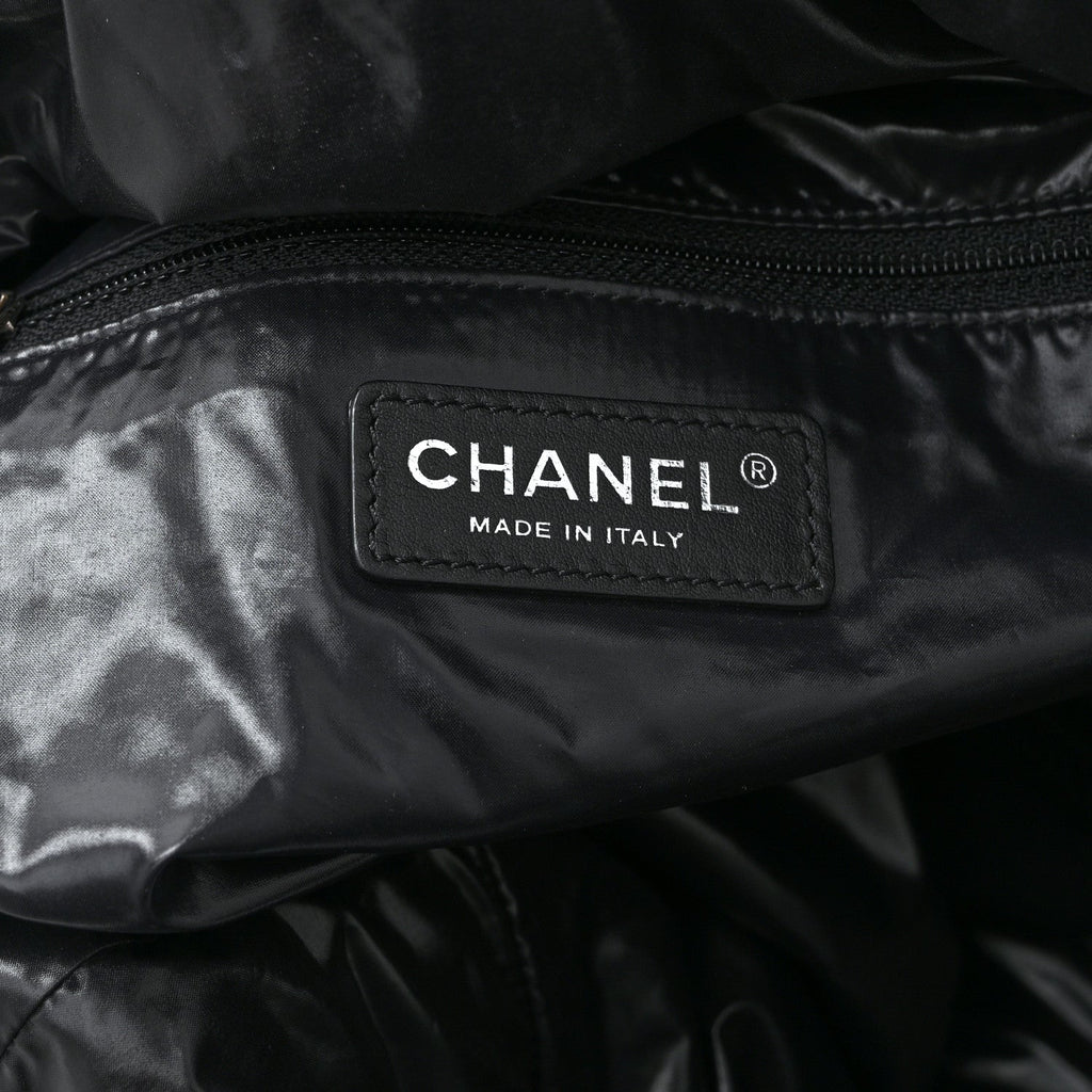 Wool Calfskin Embroidered Paris Hamburg Drawstring Backpack Black