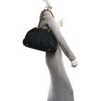 Tessuto Nylon Chevron Catena Bag Black