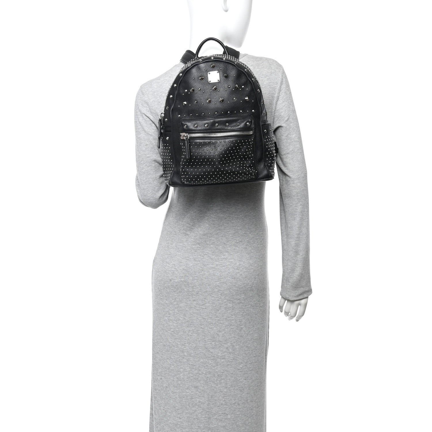 Calfskin Studded Small Stark Backpack Black