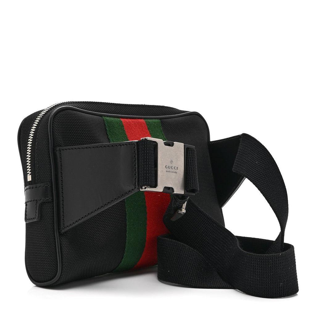Canvas Web Slim Belt Bag Black