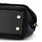 Velvet Crystal Quilted Extra Mini Coco Handle Flap Black